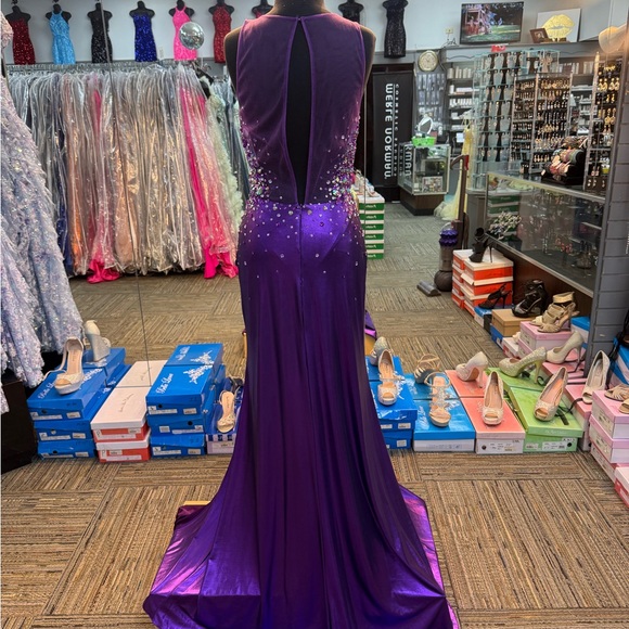 PARTY TIME PURPLE PROM DRESS FORMAL PAGEANT GOWN SZ 8 6427RA - Picture 3 of 5